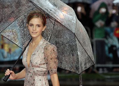 women, Emma Watson, umbrellas - random desktop wallpaper