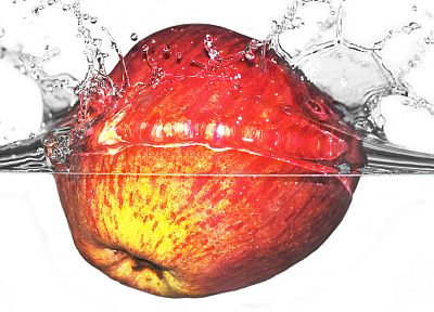 apples, slow motion, splashes - random desktop wallpaper