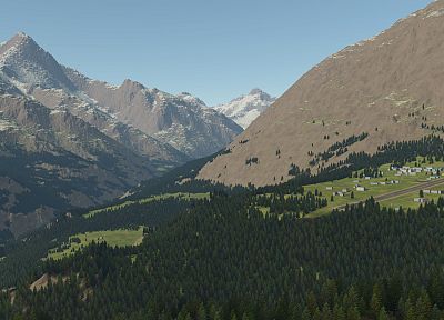 mountains, landscapes, nature, Outerra - random desktop wallpaper