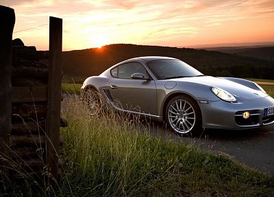 sunset, Porsche, cars - random desktop wallpaper