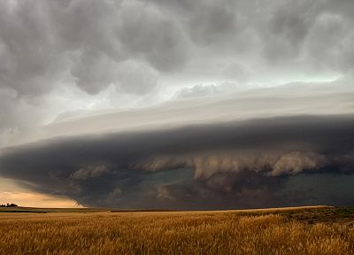 clouds, fields, cumulonimbus, Nebraska - random desktop wallpaper