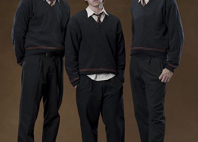 Harry Potter, Rupert Grint, Ron Weasley, Fred Weasley, George Weasley, Oliver Phelps, James Phelps - desktop wallpaper