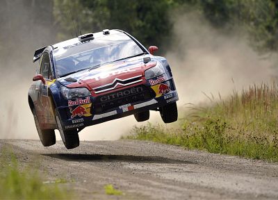 jumping, dust, rally, racing, Citroen C4 WRC, rally cars, gravel, racing cars - related desktop wallpaper