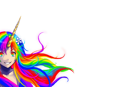 women, unicorns, rainbows - random desktop wallpaper