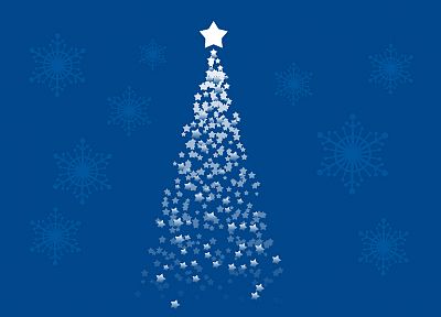 blue, stars, Christmas, Christmas trees, artwork - random desktop wallpaper