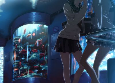 legs, school uniforms, skirts, aquarium, anime, anime girls, sailor uniforms, original characters, Yuuki Tatsuya - desktop wallpaper