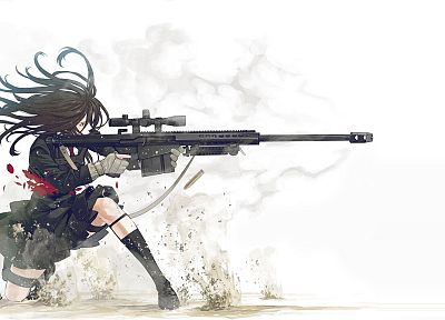 guns, school uniforms, anime girls, Kozaki Yusuke, original characters - related desktop wallpaper