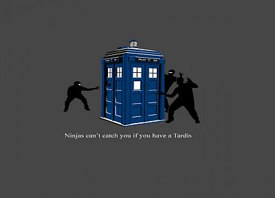 TARDIS, ninjas cant catch you if, Doctor Who - random desktop wallpaper