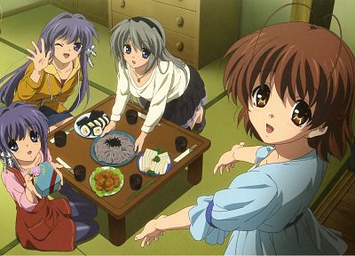 Clannad, Sakagami Tomoyo, Furukawa Nagisa, Fujibayashi Kyou, Fujibayashi Ryou - related desktop wallpaper