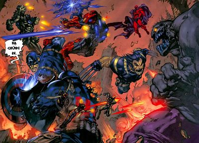 Hulk (comic character), Iron Man, comics, Captain America, Wolverine, superheroes, Magneto, battles, Marvel Comics, Ant-Man - related desktop wallpaper