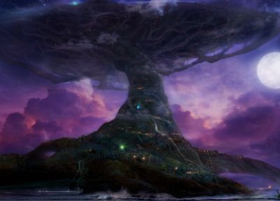 fantasy, landscapes, nature, trees, World of Warcraft, Yggdrassil - desktop wallpaper