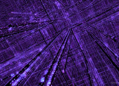 3D view, abstract, purple, grid - random desktop wallpaper