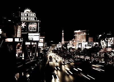 black and white, black, cityscapes, streets, white, cars, Las Vegas, urban, buildings - related desktop wallpaper