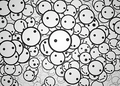 smiley face, smiling, monochrome, faces - random desktop wallpaper