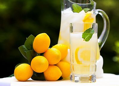 fruits, drinks, lemons - duplicate desktop wallpaper
