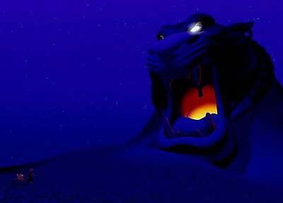 Disney Company, lions, Aladdin, blue background - desktop wallpaper