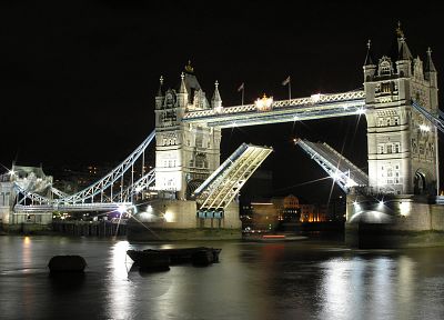 cityscapes, night, architecture, London, buildings, Tower Bridge - random desktop wallpaper