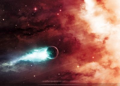 outer space, stars, planets, DeviantART, digital art - desktop wallpaper