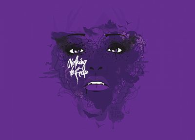 text, faces, JThree Concepts, purple background, Jared Nickerson - random desktop wallpaper