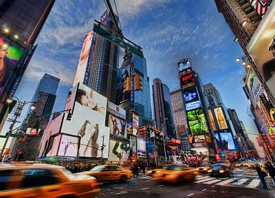 cityscapes, New York City, Times Square, motion blur, billboard - desktop wallpaper