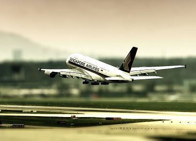 aircraft, Singapore, airliners, landing, Airbus A380-800 - desktop wallpaper