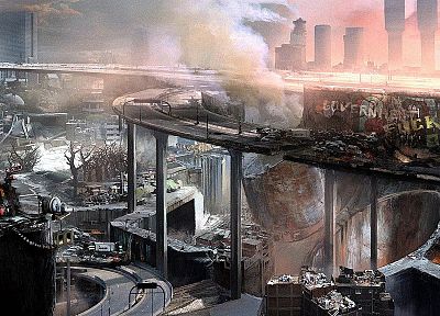 ruins, cityscapes, destruction, science fiction, post apocalyptic - related desktop wallpaper
