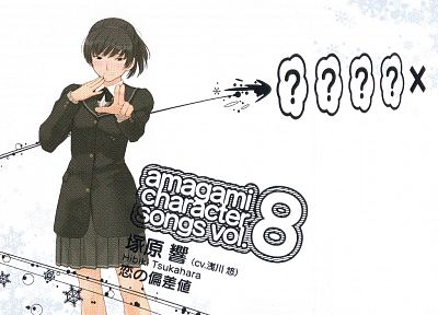 school uniforms, Amagami SS, white background, Tsukahara Hibiki - desktop wallpaper