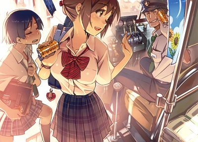 school uniforms, skirts, anime boys, anime girls, Vania600, scans, original characters - duplicate desktop wallpaper