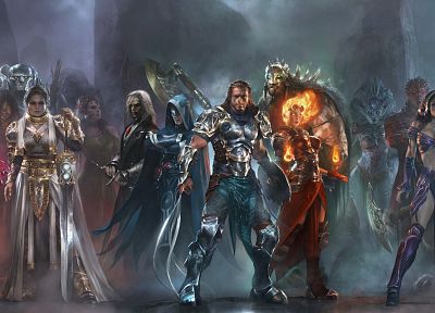 Magic: The Gathering, armor, artwork, warriors, swords - related desktop wallpaper