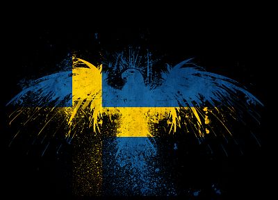 Sweden, eagles, flags, Swedish - random desktop wallpaper