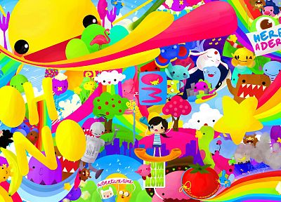 Pokemon, domo, rainbows, Adventure Time, colors - random desktop wallpaper