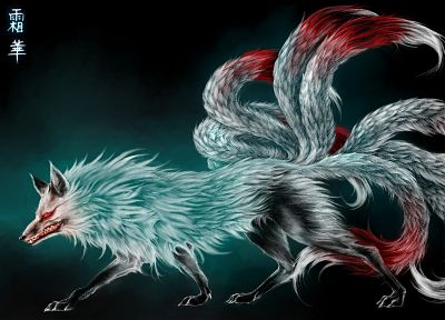 Kyuubi, foxes - desktop wallpaper