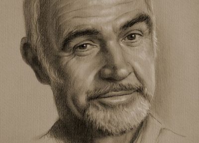artistic, sketches, Sean Connery, Krzysztof Lukasiewicz - random desktop wallpaper