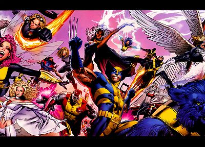 comics, X-Men, Wolverine, Marvel Comics, Archangel, Cyclops, Storm (comics character), Hank McCoy (Beast) - desktop wallpaper