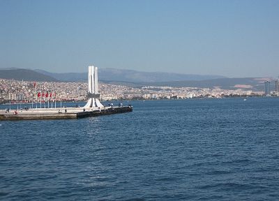 blue, cityscapes, Izmir, Turkey, saffet, sea - related desktop wallpaper