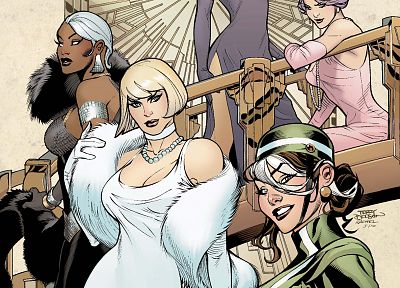 X-Men, Psylocke, Rogue, Marvel Comics, Terry Dodson, comics girls, Emma Frost, gowns, Storm (comics character), uncanny xmen - desktop wallpaper
