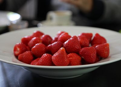 fruits, strawberries, depth of field - desktop wallpaper