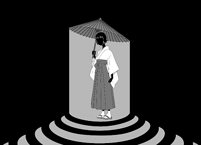 Sayonara Zetsubou Sensei, dark, Miko, Japanese clothes, Tsunetsuki Matoi - random desktop wallpaper
