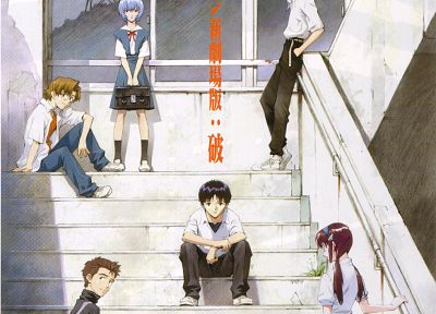 school uniforms, Ayanami Rei, Neon Genesis Evangelion, Ikari Shinji, Kaworu Nagisa, Makinami Mari Illustrious, Asuka Langley Soryu - related desktop wallpaper