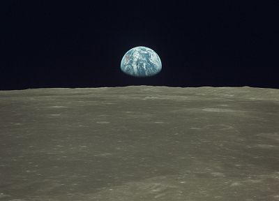 outer space, Moon, Earth, earthrise - random desktop wallpaper