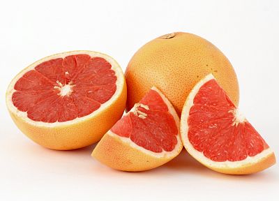 fruits, grapefruits, white background - random desktop wallpaper