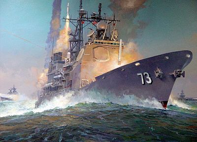 military, ships, navy, vehicles, missle cruiser, Ticonderoga - random desktop wallpaper