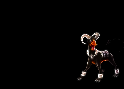 Pokemon, simple background, Houndoom, black background - desktop wallpaper