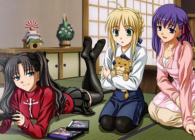 Fate/Stay Night, Tohsaka Rin, Type-Moon, Saber, Matou Sakura, Fate series - desktop wallpaper