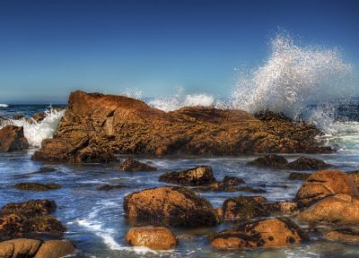 water, rocks, sea - desktop wallpaper