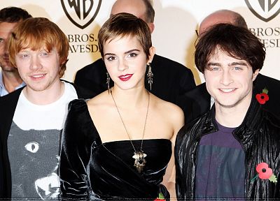 Emma Watson, Harry Potter, red carpet, actors, Daniel Radcliffe, Rupert Grint, cast, premier - desktop wallpaper