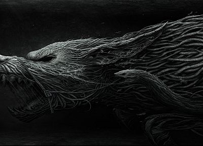artwork, wolves - random desktop wallpaper
