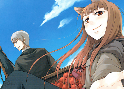 Spice and Wolf, visual novels, Craft Lawrence, Holo The Wise Wolf, apples - desktop wallpaper