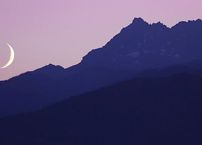 Moon, National Park, Washington, crescent - desktop wallpaper