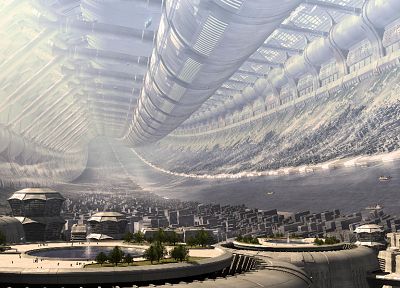 Metropolis, science fiction, rivers, cities, Citadel (Mass Effect) - desktop wallpaper